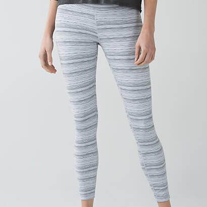 Grey & White Printed Yoga Pants (Long) Wholesale