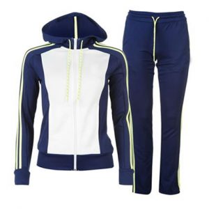 Navy Blue and White Sports Tracksuit Wholesale