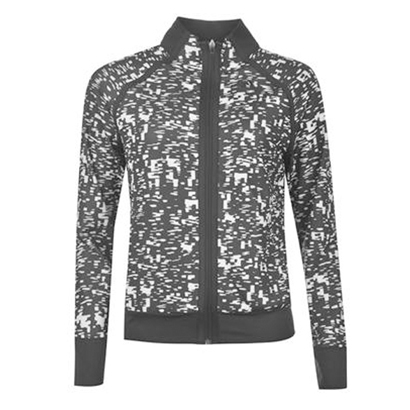 Black and White Print Sports Tracksuit Top Wholesale