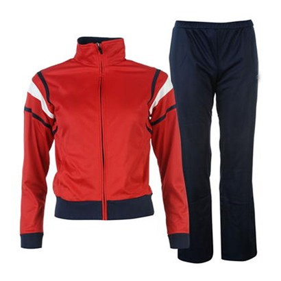 Wholesale Red and Dark Blue Sports Tracksuit
