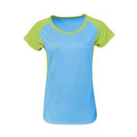 Sky Blue and Green Women Fitness T Shirt Wholesale