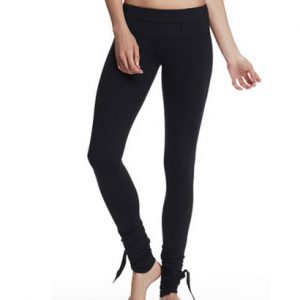 Wholesale Black Gathered Fitness Pants for Women