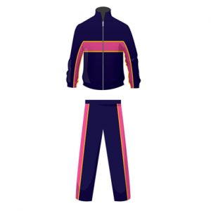 Navy Blue and Pink Custom Tracksuit Bottom