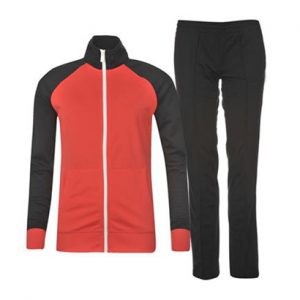 Wholesale Black and Neon Orange Sports Tracksuit