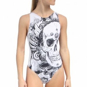 Skull Print Swimming Costume Wholesale
