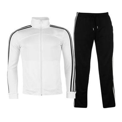 White and Black Sports Tracksuit Wholesale