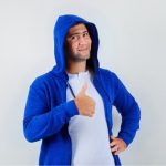 Plain Blue Men’s Fitness Hoodie Wholesale