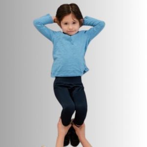 Wholesale Blue and Black Straight Fit Kids Fitness Clothing