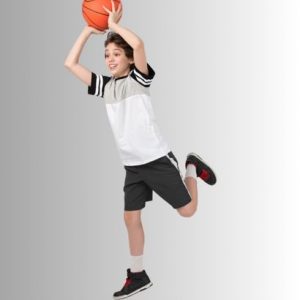 Wholesale Grey and Black Kids Fitness Clothing