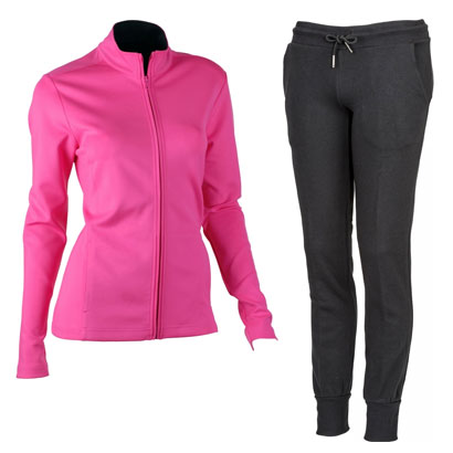 pink and black girls tracksuit
