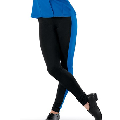 black and blue panel dancing leggings wholesale
