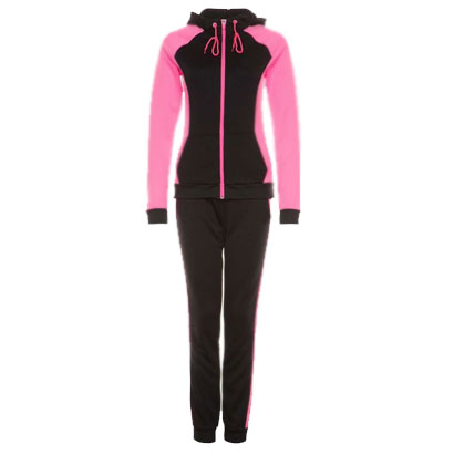 nike black and pink tracksuit