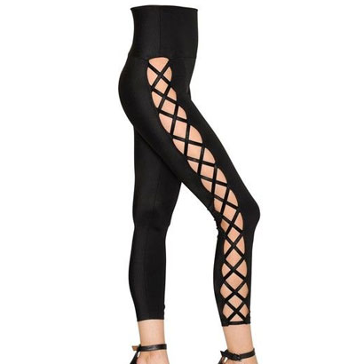 Wholesale Black Lace Fitness Effect Pants