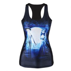 Black with Print Panel Women Fitness T Shirt Wholesale