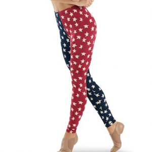 blue and red star print dancing tights wholesale