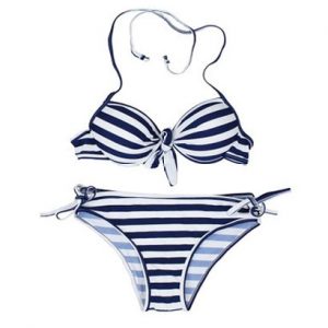 Blue and White Abstract Swimsuit Wholesale