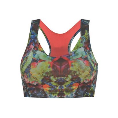 Floral Print Racer Back Fitness Bra