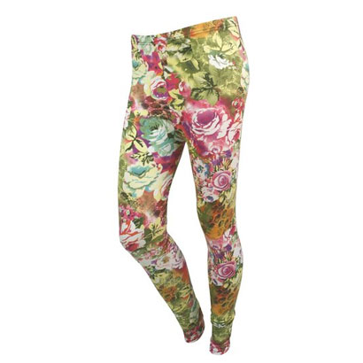 floral print stretch tights wholesale