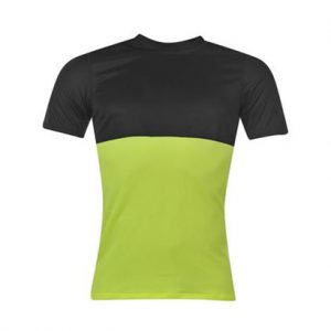 lime green & black color block running jersey wholesale
