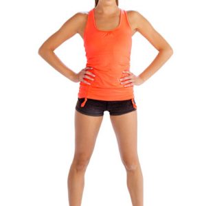 Bright Orange Tank Top and Black Shorts Wholesale