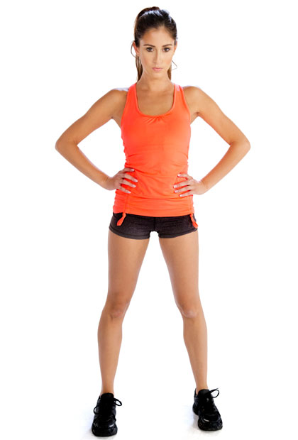 Bright Orange Tank Top and Black Shorts Wholesale