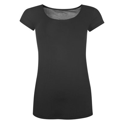 Plain Black Women Fitness T Shirt Wholesale