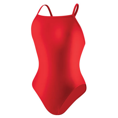 Red Bordered One Piece Swimsuit Wholesale