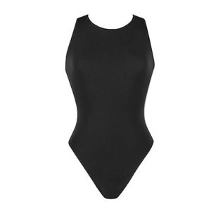 simple black one piece swimsuit