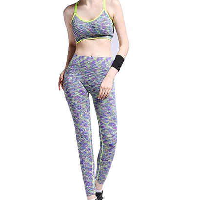 Wholesale Aztec Printed Black Yoga Clothing Set For Women