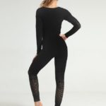 Black Tie-dye Print Women Fitness Sets