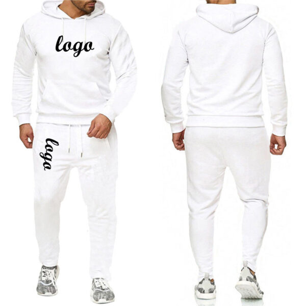 Custom Logo Two Piece Mens White Blank Tracksuits Wholesale