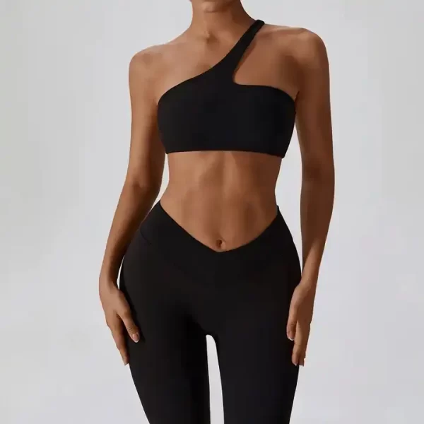 Seamless One Shoulder Strappy Yoga Bra and High Waist leggings Activewear Set Supplier USA