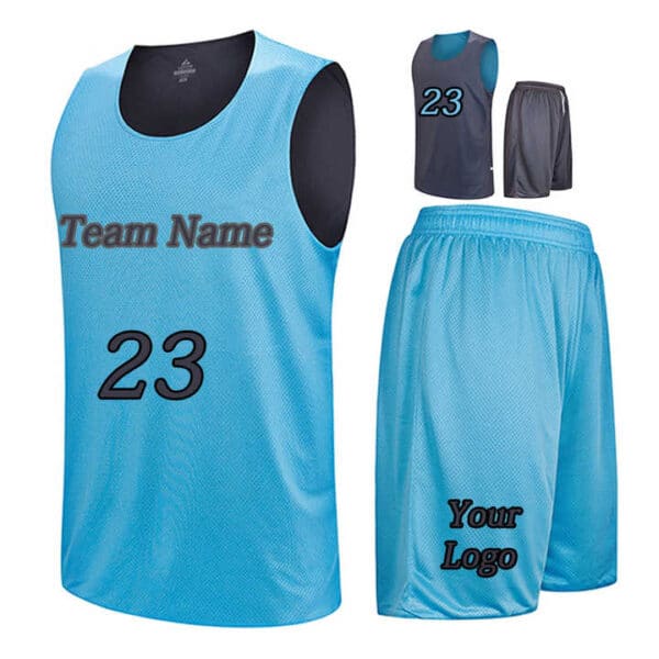 Custom Basketball Uniforms Reversible Basketball Jersey Set