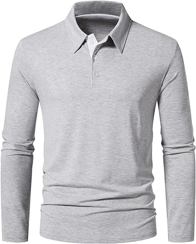 Long Sleeve Slim-fit Cotton Golf Polo Shirts