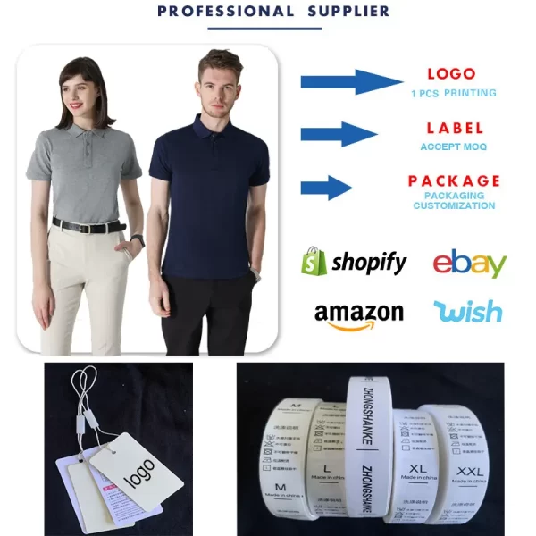 Plain Golf Clothing Custom Logo Men and Women Simple Polo Shirt