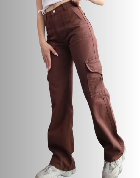 Brown women casual Cargo Joggers