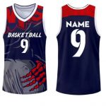 Custom Blue Red Basket Ball Jersey