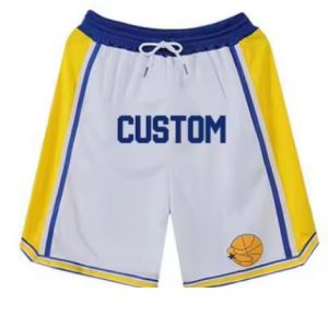 Custom Sublimation yellow white basketball pants