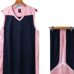 Custom blue pink basket ball jersey