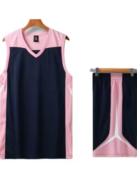 Custom blue pink basket ball jersey