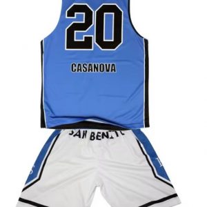 Custom blue white basketball jersey