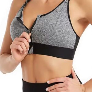 Front Zipper Running Bra