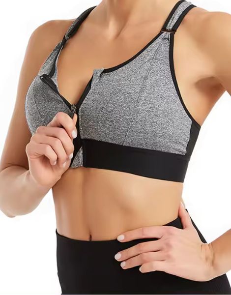 Front Zipper Running Bra