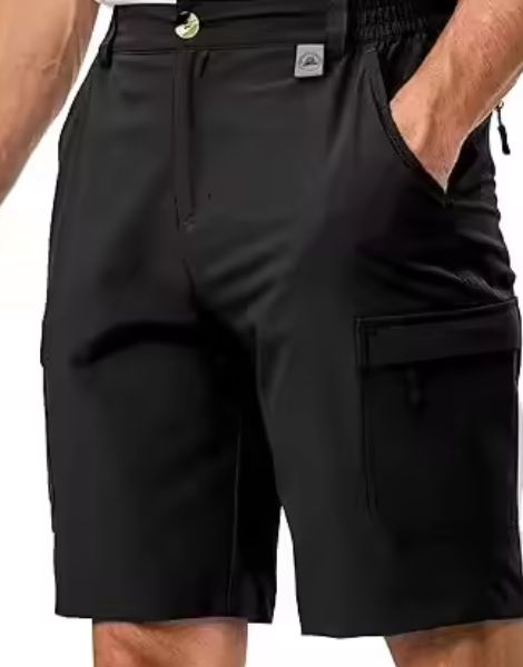 Men's Cargo Shorts Black with Pockets