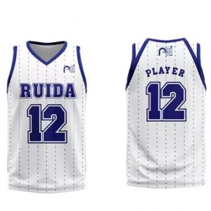 White Polyester Basketball Club Uniform with Custom Logo