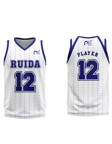 White Polyester Basketball Club Uniform with Custom Logo