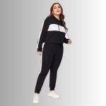 Plus Size Women's Color Block Workout Tracksuit