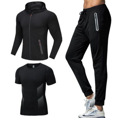 bulk mens 3 piece outdoor sportswear set suppliers
