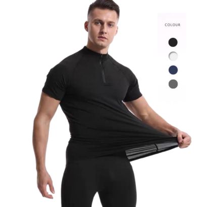 mens quick dry gym training t-shirt supplier